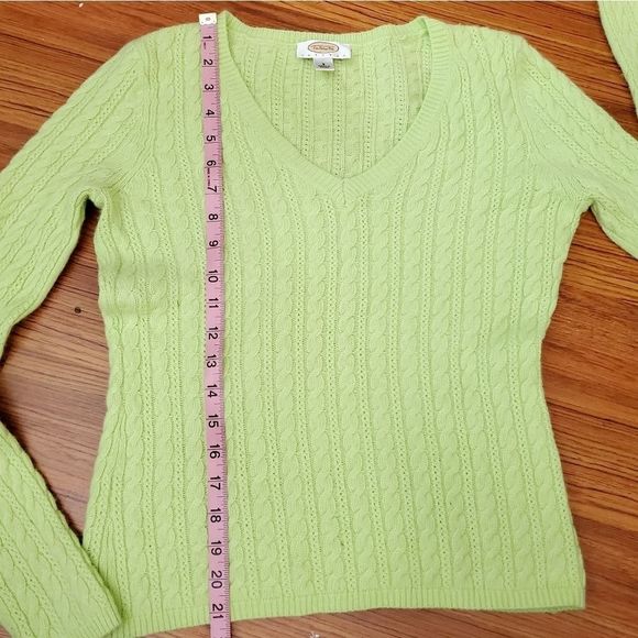COPY - Sz sm wool blend Talbots Petite in celery green.  So so fluffy and  soft… - Picture 3 of 6